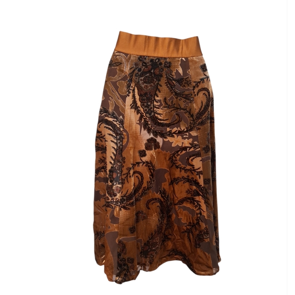 Coldwater Creek Rich Brown Skirt 6791 - Picture 2 of 6